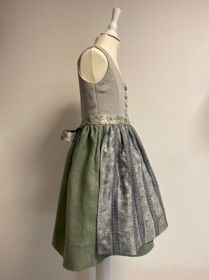 Dirndl "Bella Rehberg" Gr 122 mintgrün-crocodile-blau