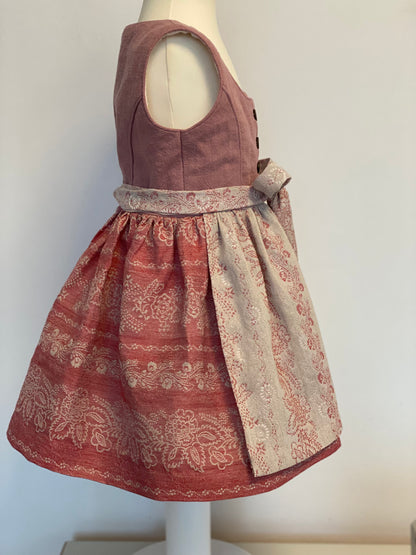Dirndl "Rosa" Gr 92 altrosa-rot-beige