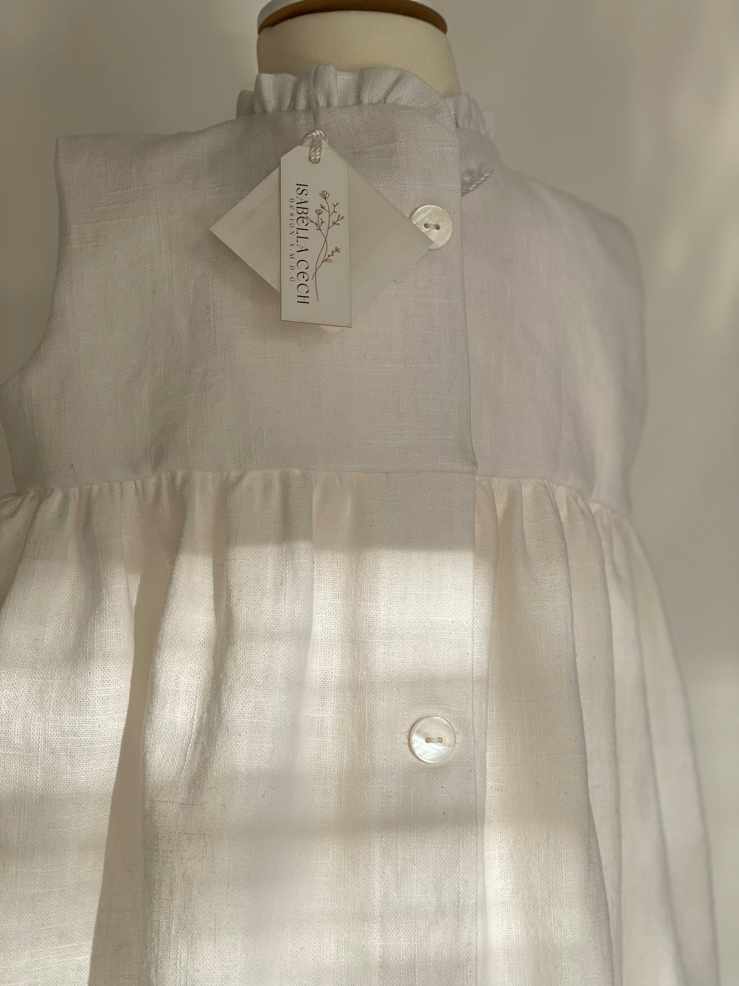Taufkleid "schlichte Eleganz" ohne Ärmel Gr 62/68