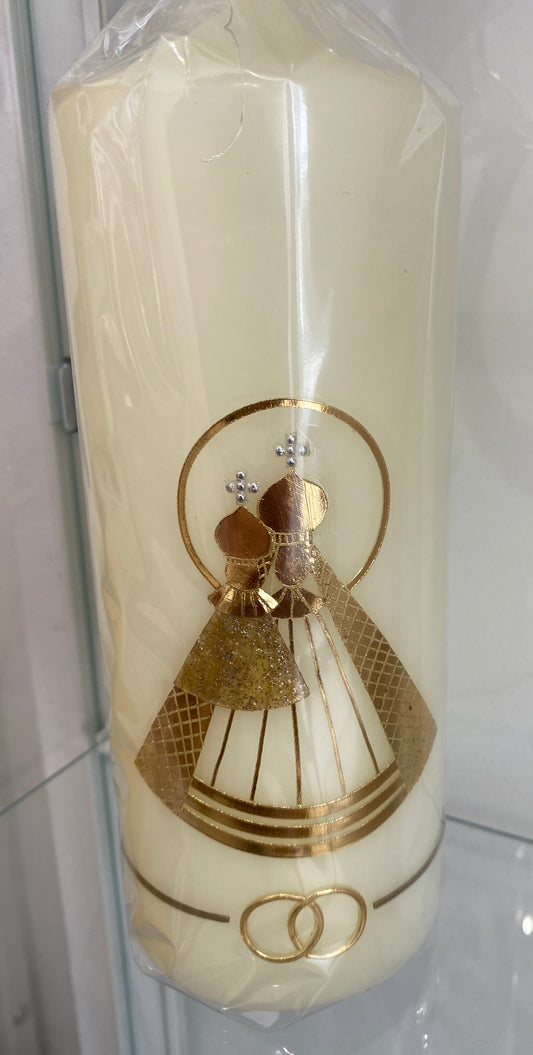 Hochzeitskerze mit Mariazeller Muttergottes
