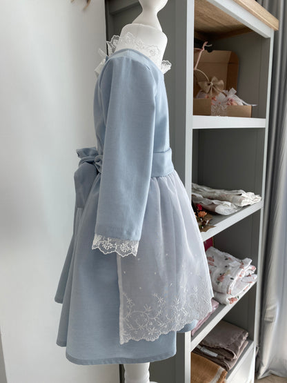 Blumenkleid hellblau 104