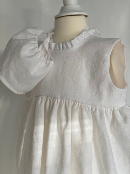 Taufkleid "schlichte Eleganz" ohne Ärmel Gr 62/68