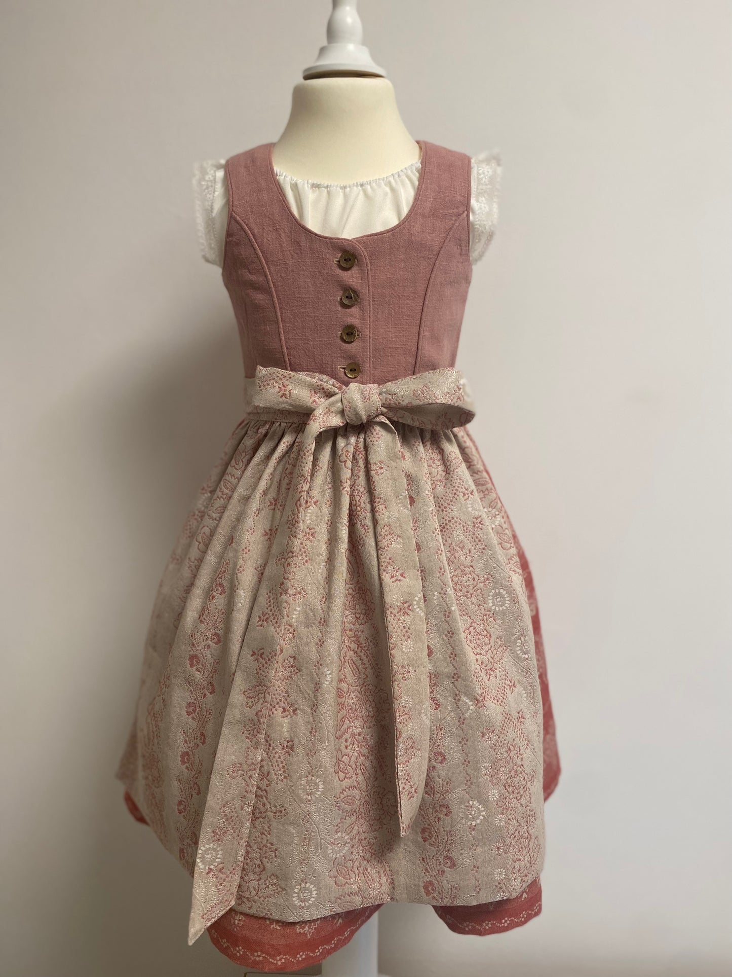 Dirndl "Rosa" Gr 110 altrosa-rot-beige