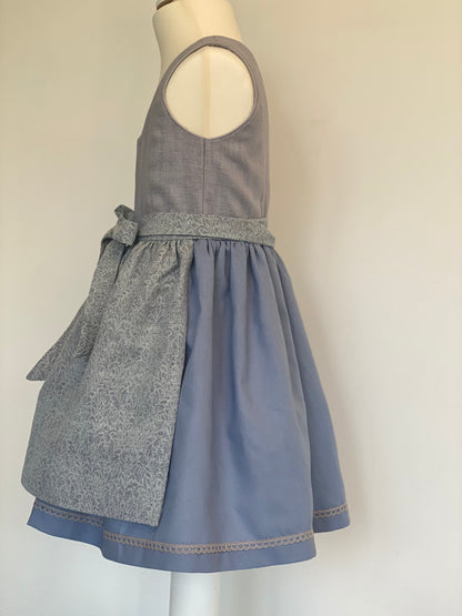 Dirndlkleid "Marguerite" Gr 98 flieder-blaugrau