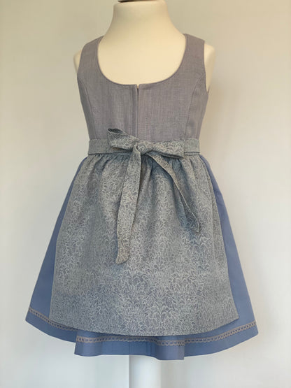 Dirndlkleid "Marguerite" Gr 98 flieder-blaugrau