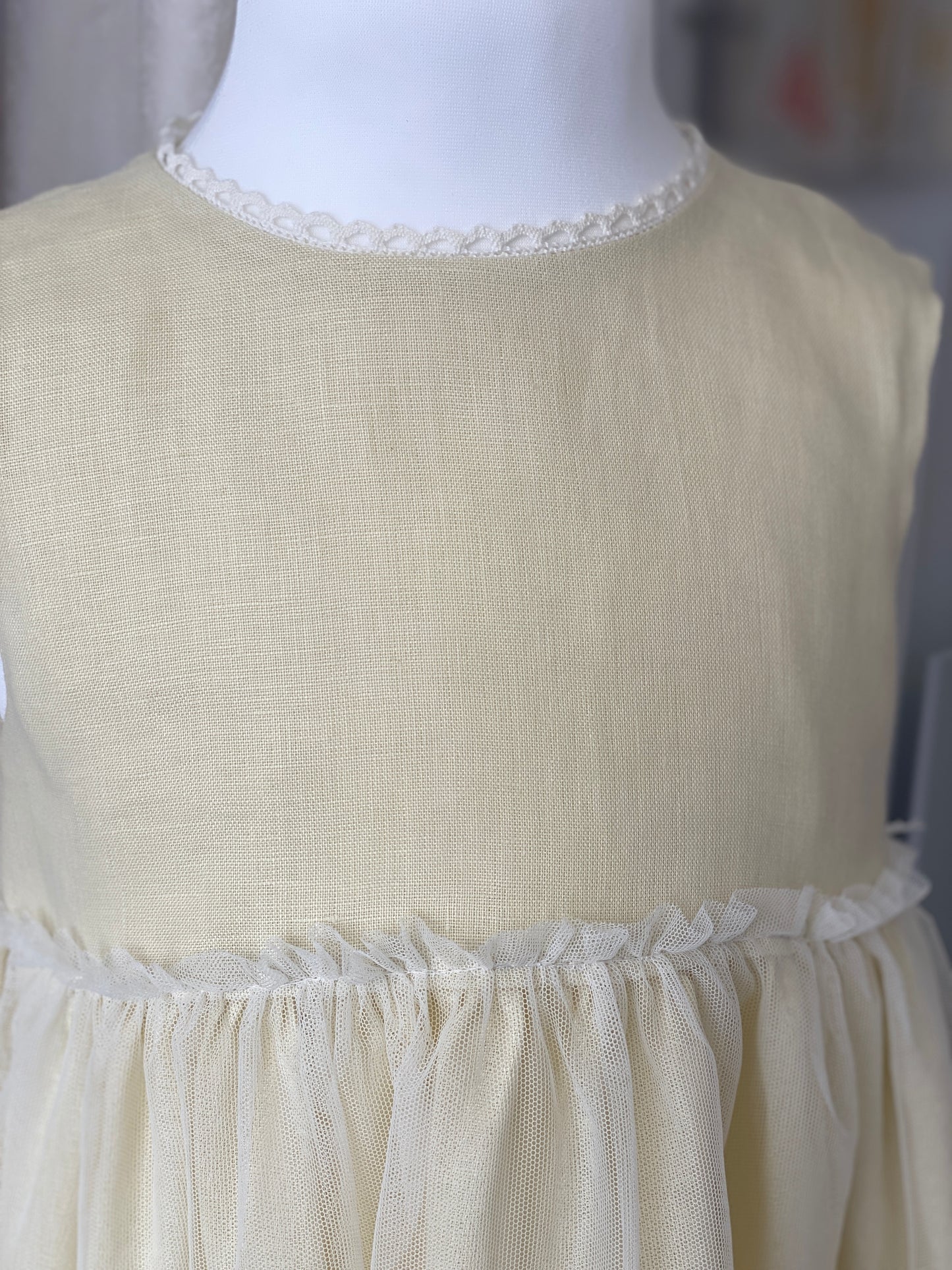 Leinenkleid hellgelb Gr 122