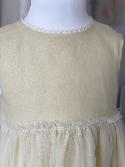 Leinenkleid hellgelb Gr 122