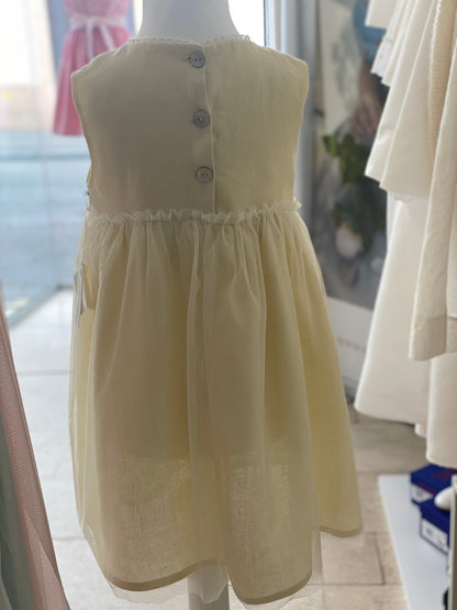 Leinenkleid hellgelb Gr 122