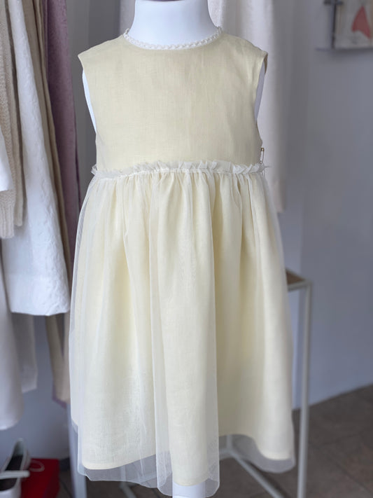 Leinenkleid hellgelb Gr 122